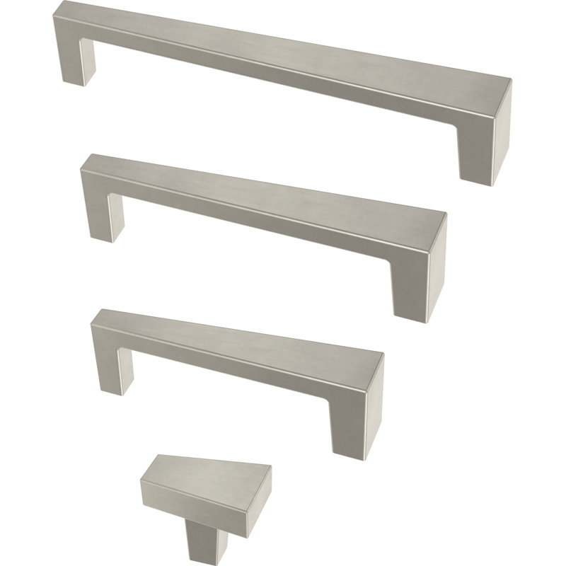 Angled 3" Center Bar Pull Multipack, Satin Nickel