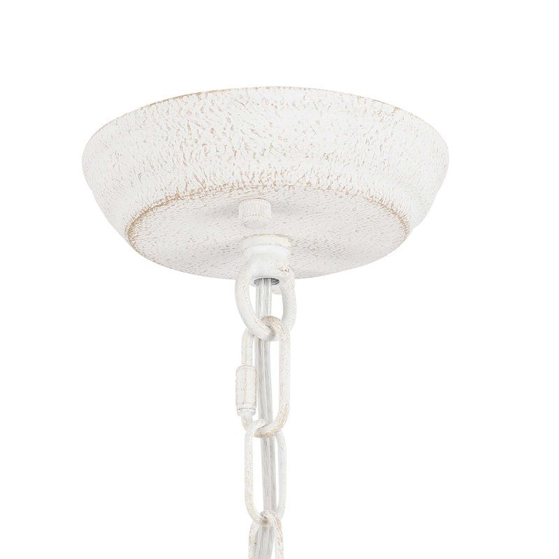 12 - Light 35 inch Farmhouse Candle Style Dimmable Wagon Wheel Chandelier Light Fixture for Living Room, Distressed White