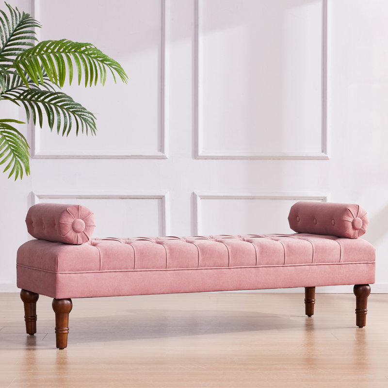 Banc rembourré 60,2 po Beene, Rose