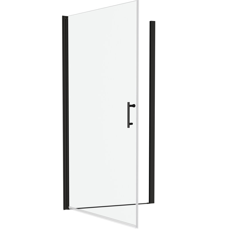 Matte Black Pivot Shower - 1/4" Tempered Glass, Bathroom Fashion Glass Door With Function Decor, Matte Black