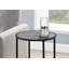 Table de bout Emeli - plateau rond en faux marbre avec base incurvée en métal noir, décor moderne pour le salon-1358997356-1358997359