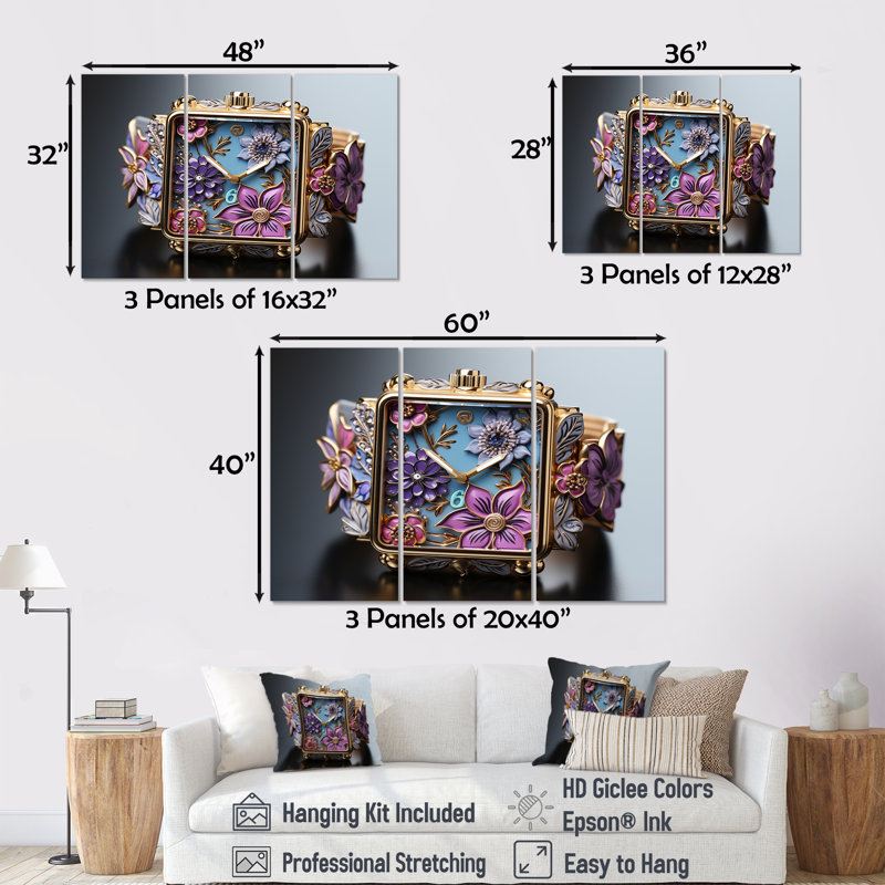 Ensemble de salon Popart Whimsical Garden Watches - Pop Wall Art, H 32 po x l 48 po