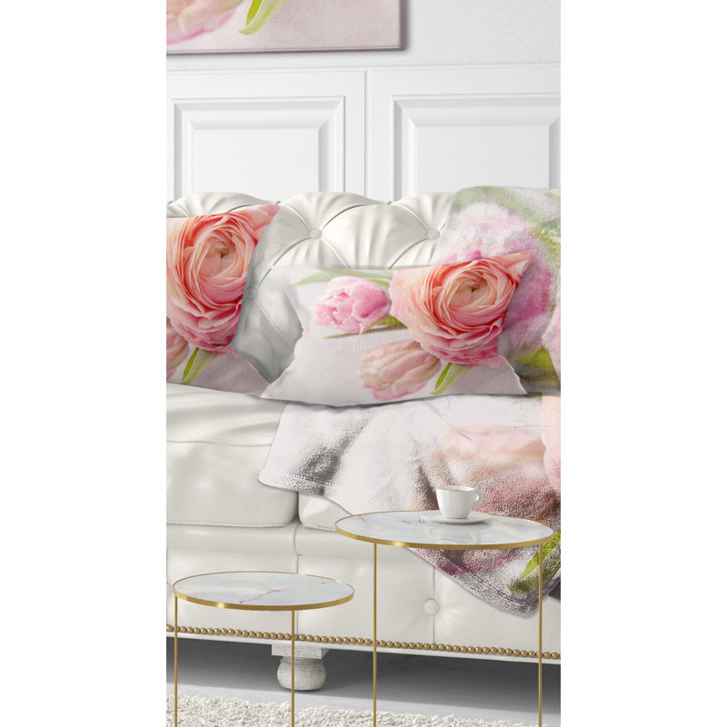 Coussin lombaire floral à fleurs et fleur