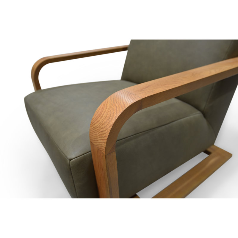 Eckersley Lounge Chair Olive Leather, Green