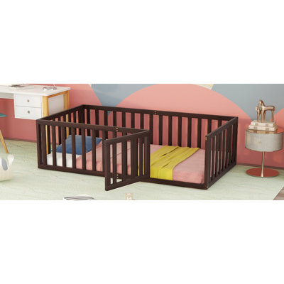 Jordan Wood Floor Bed Frame with Fence & Door