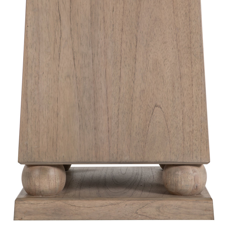 Chess Solid Wood Pedestal End Table