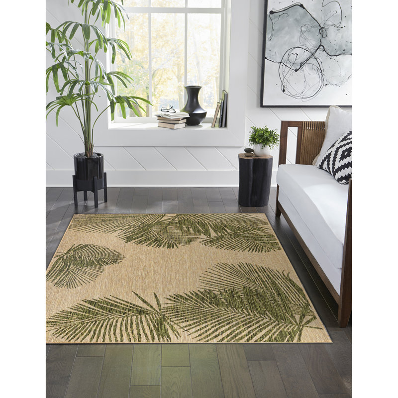 Tapis floral intérieur / extérieur Ashwin, Rectangle 3 pi 3 po x 4 pi 11 po