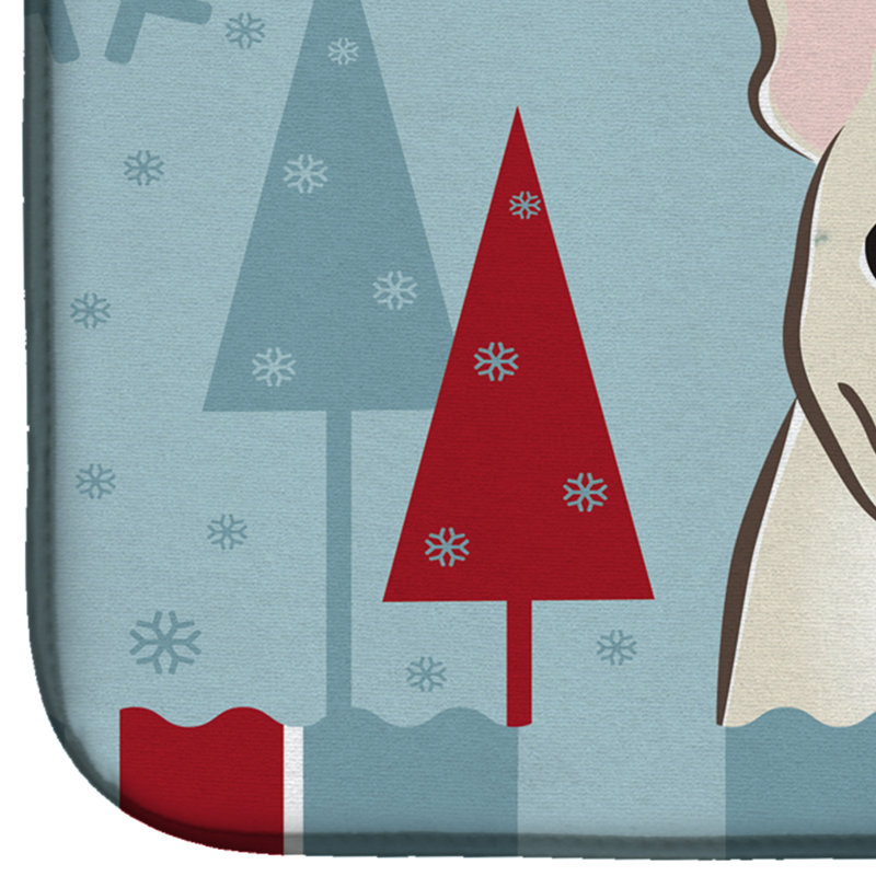 Tapis de séchage bouledogue français winter fêtes