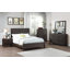 Mobilier de chambre à coucher rustique contemporain en espresso de style grand lit 1pc
