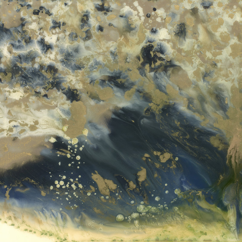 «Sapphire Echos I» par Blakely Bering - Peinture, Image au pinceau gel, H 40 po x l 40 po x P 1,5 po