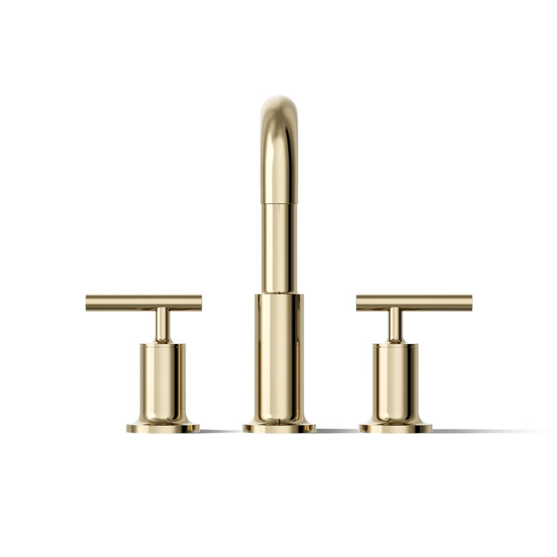 Purist® for Two Deck-Mount Bath Faucet Trim for High-Flow Valve with Lever Handles, Valve Not Included, Vibrant French Gold