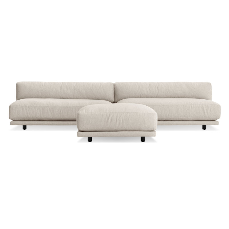 Petit canapé modulaire en L Sunday, Lin naturel Sanford