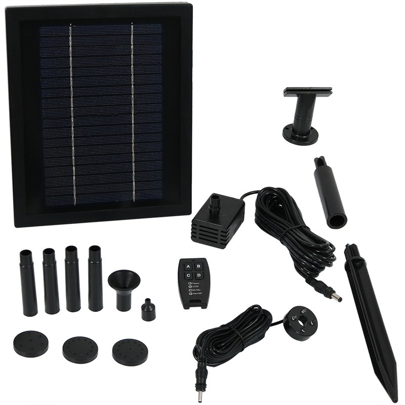 Pompe solaire Hutchinson 65 GPH pour fontaines d'extérieur avec lève-personne de 47 po et bloc-piles