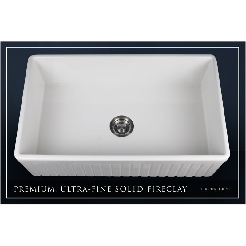 Luxury Solid Fireclay Farmhouse Sink, Stainless Steel Accessories
