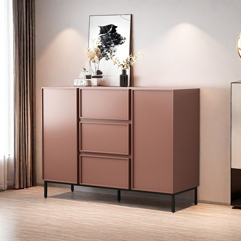 Buffet décoratif italien minimaliste, Rouge pâle