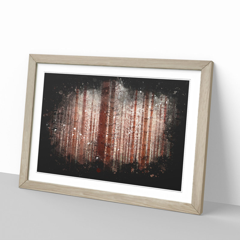Autumn Forest Vol.7 Paint Splash - Picture Frame Graphic Art, 36cm H x 48cm W x 2cm D, Oak