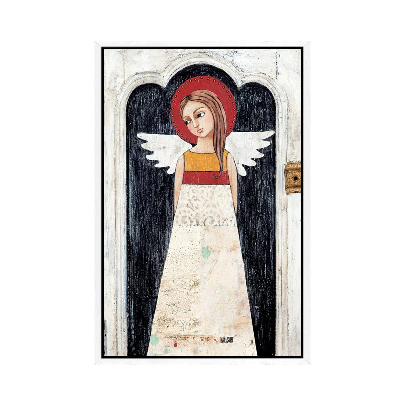 Angel Of Tulips by Teresa Kogut - Print on Canvas, White Floater Framed, 66.04cm H x 45.72cm W x 3.81cm D
