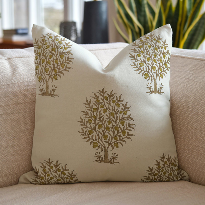 Housse de coussin en coton imprimé à la main Boho Home Accent, H 26 po x l 26 po