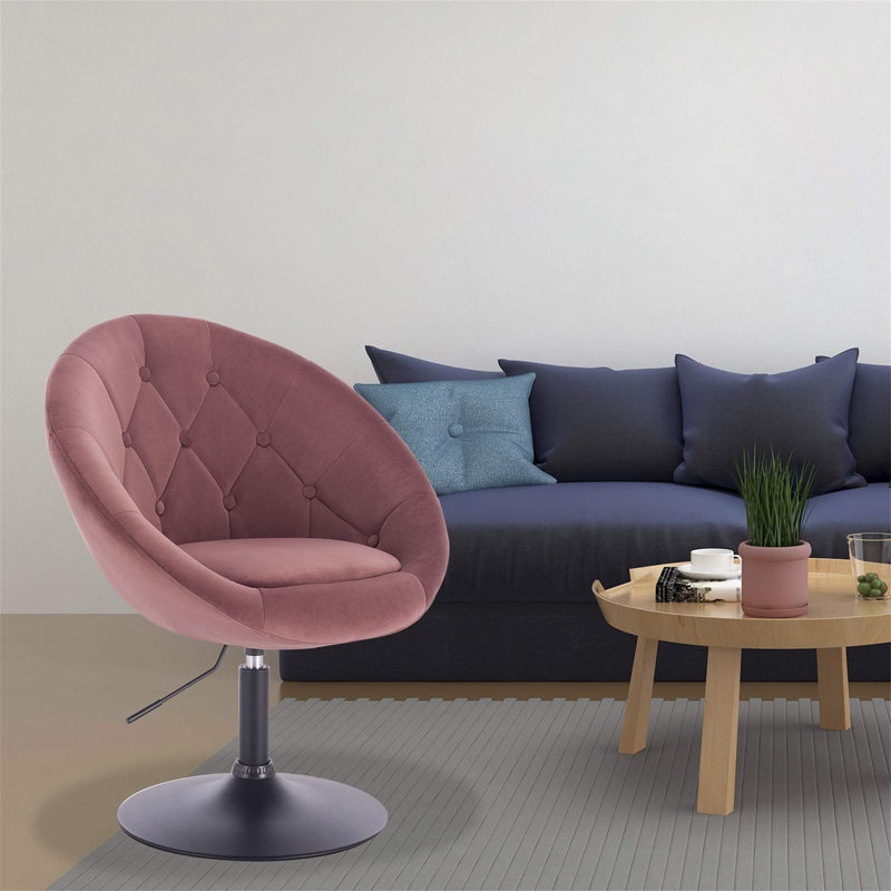 Princeton Upholstered Swivel Accent Chair, Dark Grey, Black
