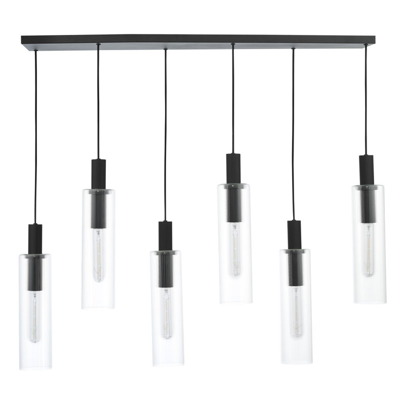 Crumbie 6 - Light Pendant, Satin Black, Clear