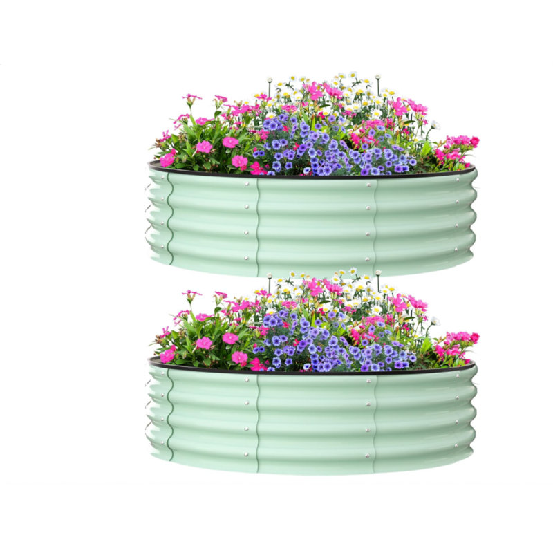 Lit surélevé galvanisé pour l'extérieur, lit de jardin avec base ouverte, boîtes surélevées pour jardinières pour légumes et fleurs