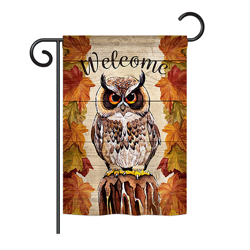 Drapeau de jardin Beesley Owl, Polyester/Mélange de polyester