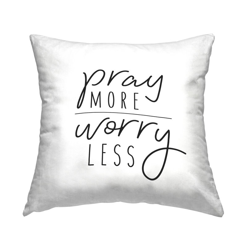 Coussin décoratif avec texte minimal Pray More