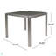 Table de salle à manger d'extérieur - Aluminium anodisé - Plateau en osier - Carré - Argent et gris - 35 po