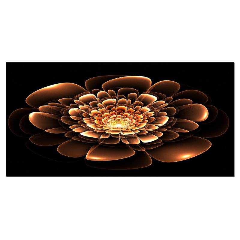 « scintillant brown yellow fleur », reproduction d’impression sur toile tendue, H 8 po x l 12 po x P 1 po