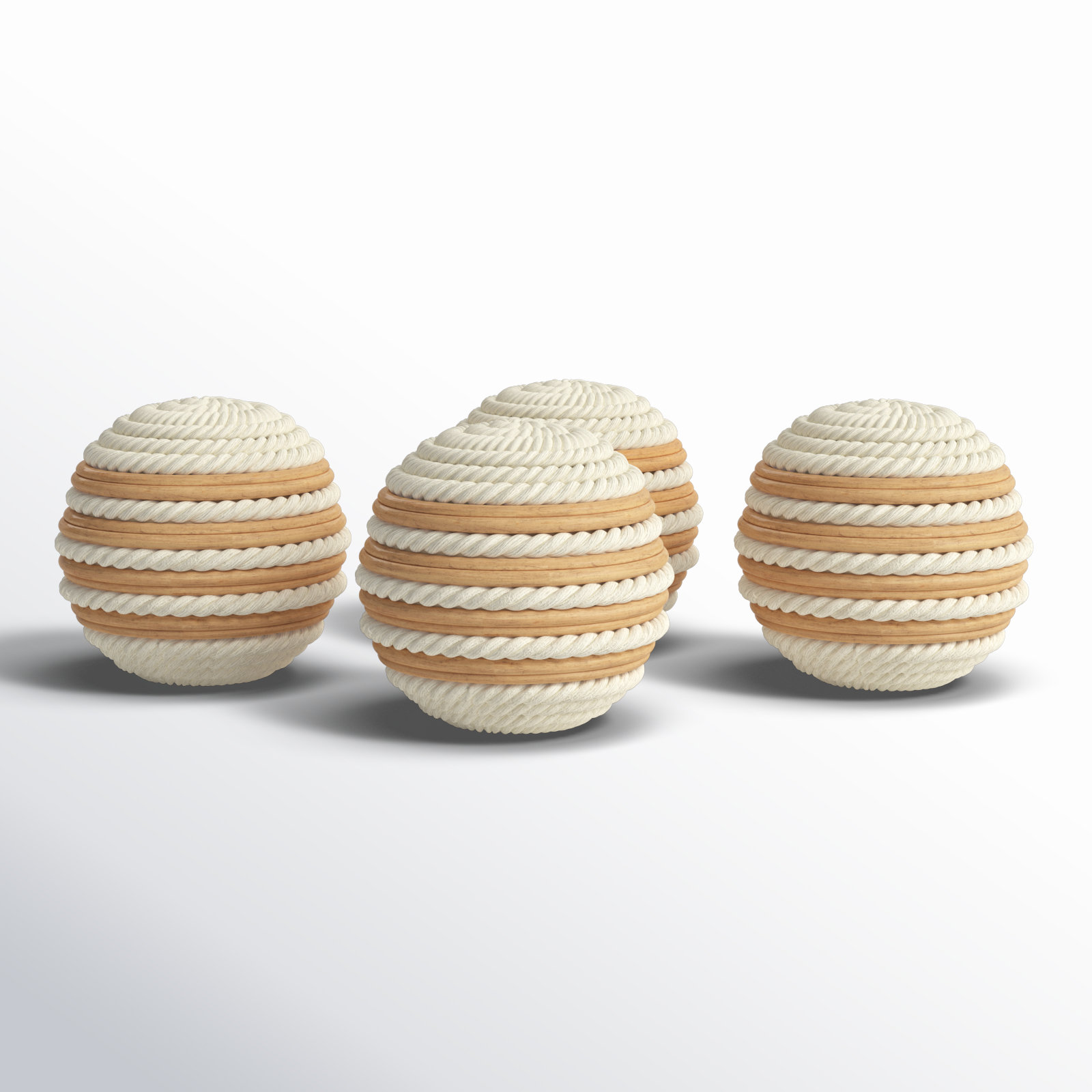 Maraca Orbs & Vase Filler, White/Brown