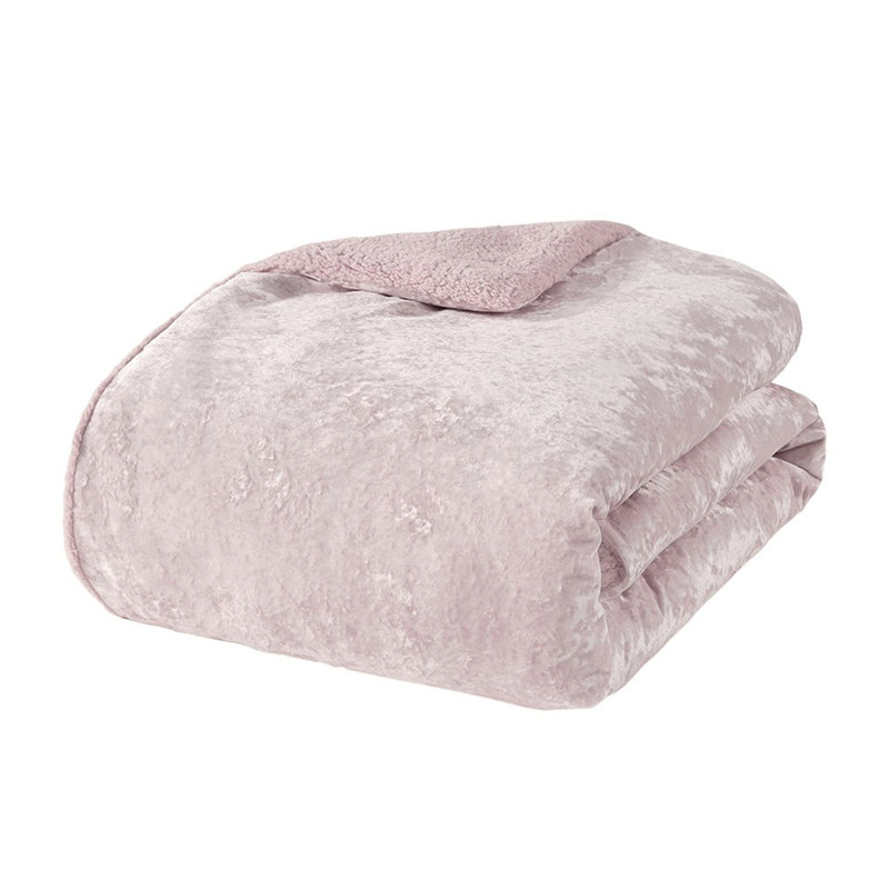 Très grand / très grand lit réversible en mauve, velours froissé et lavable, facile à laver
