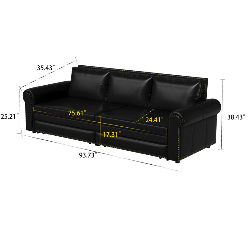 Canapé-lit convertible Classic Elegant, Noir