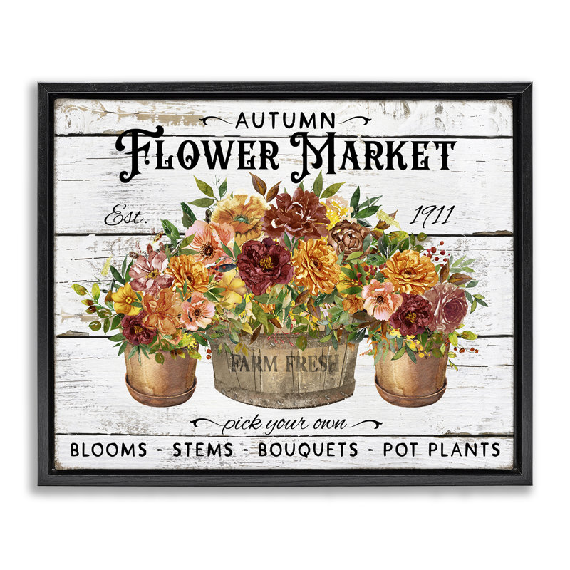  "Autumn Flower Market", art mural encadré sur toile flottante par Creatif Belle, H 25 po x l 31 po
