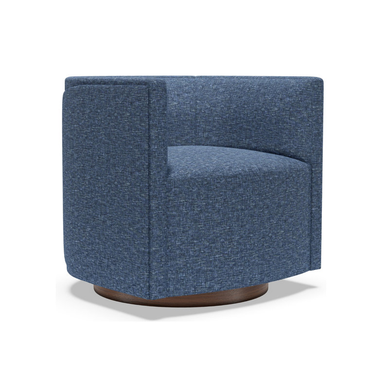 Artistica Upholstery Swivel Barrel Chair, Blue/Aqua