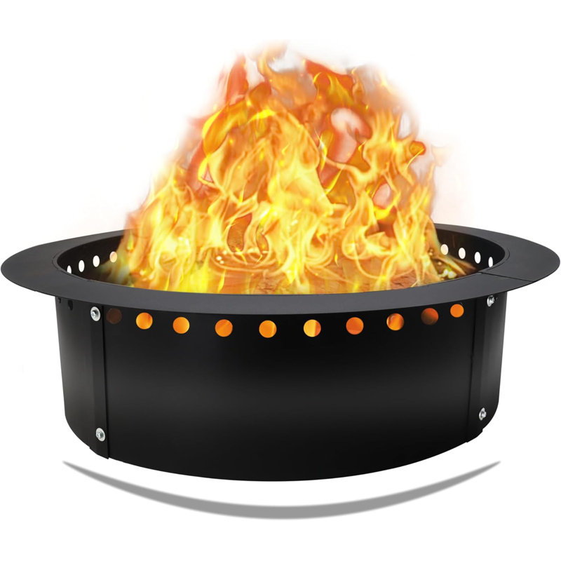 Kingsview Smokeless Fire Ring 36" - Carbon Steel Outdoor Fire Ring With Heat Resistant Coating - The Perfect Smokeless Fire Pit Insert For Diy Bonfires, Family Gatherings, And Outdoor Camping
