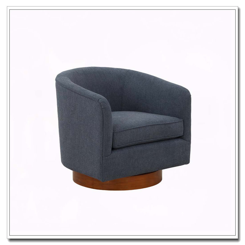 Chaise pivotante en tissu bleu Miramar, Bleu