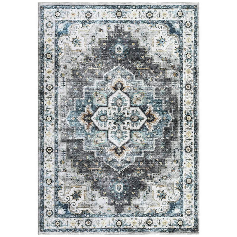 Luecke Washable Oriental Rug, Rectangle 5 pi x 7 pi