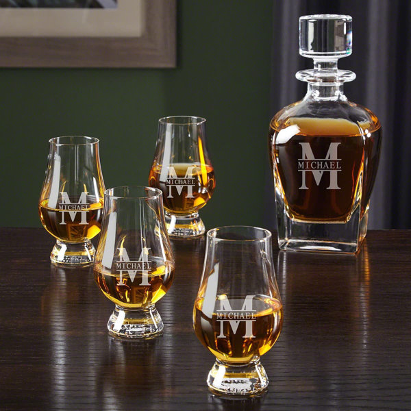 Home Wet Bar Oakmont Glencairn Glasses And Draper Decanter - Gift Boxed ...