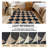 Checkered Jute Rug Machine Washable Checkered Pattern Rug Minimalist and Stylish Perfect for Bedrooms, Living Rooms, and Hallways-117177278