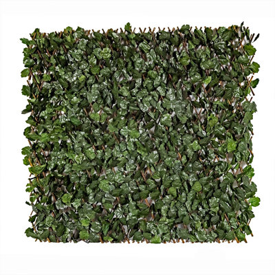 Amgo Single Side Expandable Faux Hedge Artificial Ivy Fence Panel (Set of 2)