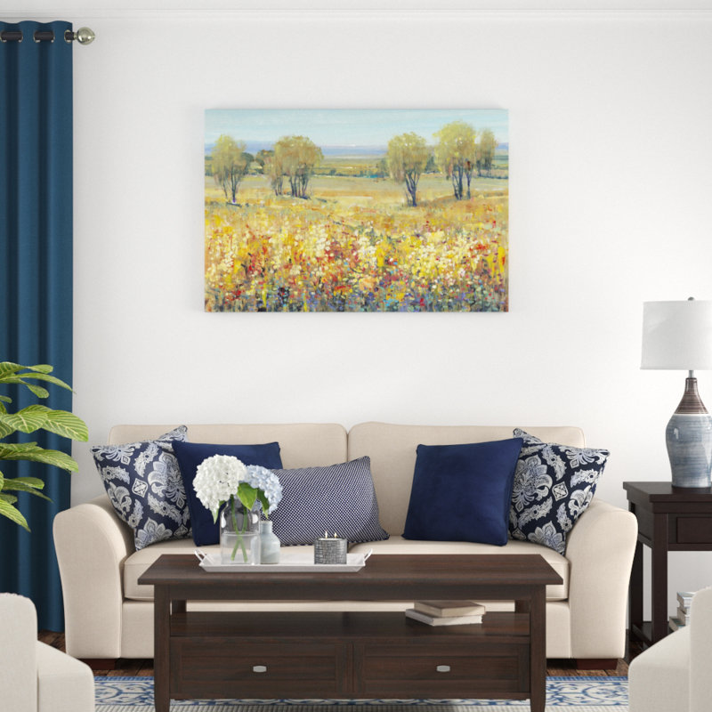 Golden Fields II by Timothy O' Toole - Painting, 81cm H x 122cm W, Black Floater Framed