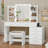 Bureau de coiffeuse avec miroir et lumières-87053706