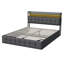 Ottoman Storage Bed With LED Headboard & USB-C Port, European Double & King Size Industrial Frame, Grey Linen-131226207