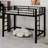 Metal Loft Bed With Ladder And Guardrails-1287963187