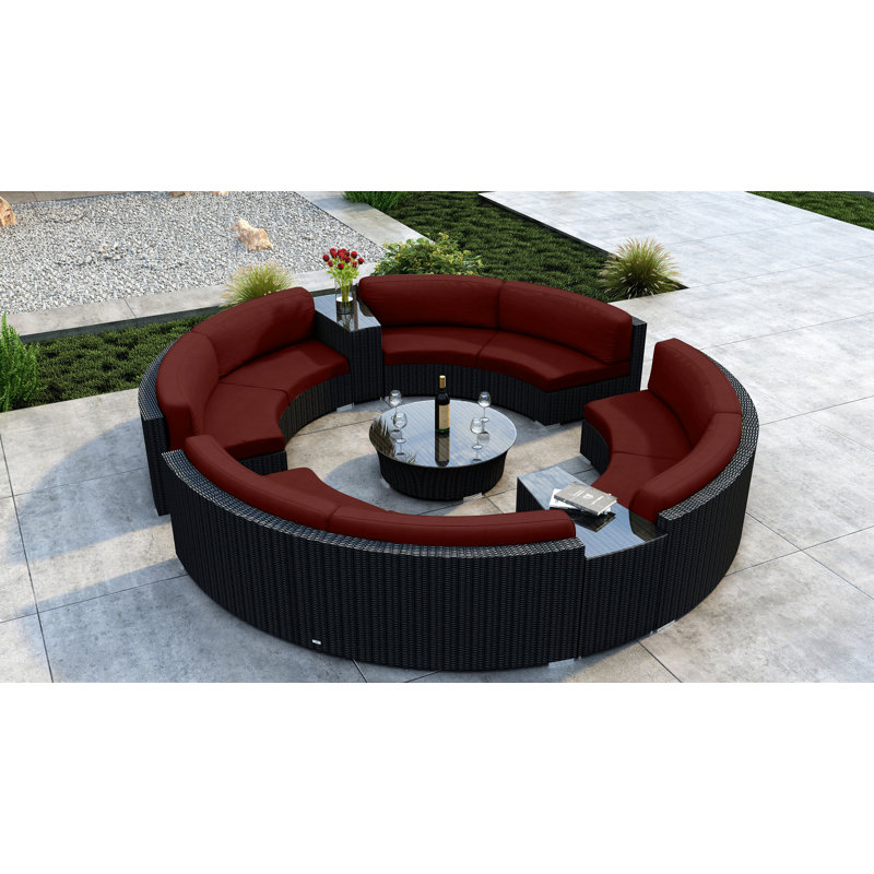 Thornaby 8 - Person Patio Conversation Set with Cushions, Canvas Henna Sunbrella® Canvas