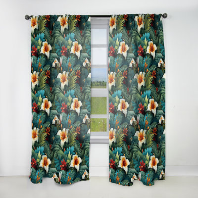 Rainforest Radiance Tropical Motif - Rideau Tropical - Velours obscurcissant - 1 panneau