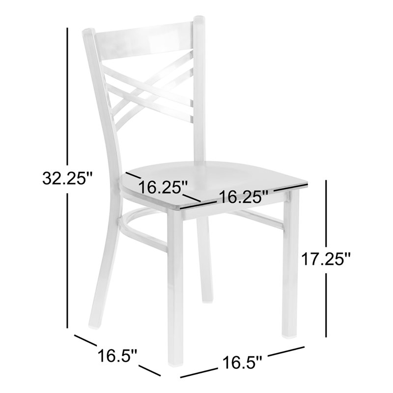 Clear Coated "X" Back Metal Restaurant Chair, 1, Burgundy