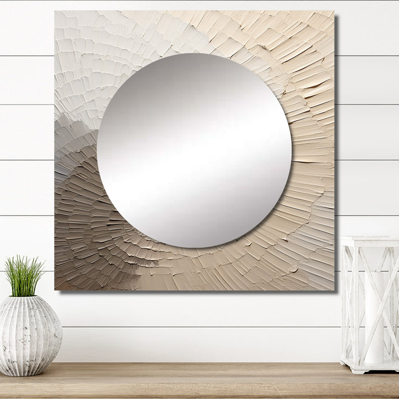 Miroir mural de salon Hirokazu - Minimalisme, 36 po x 36 po