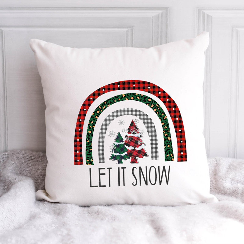 Coussin en polyester Christmas rainbow5, 20 po x 20 po