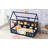Twin Size House Bed With LED Light, Wood House Bed With Storage Bookshelf, Floor House Bed With Guardrails For Kids, Navy Blue